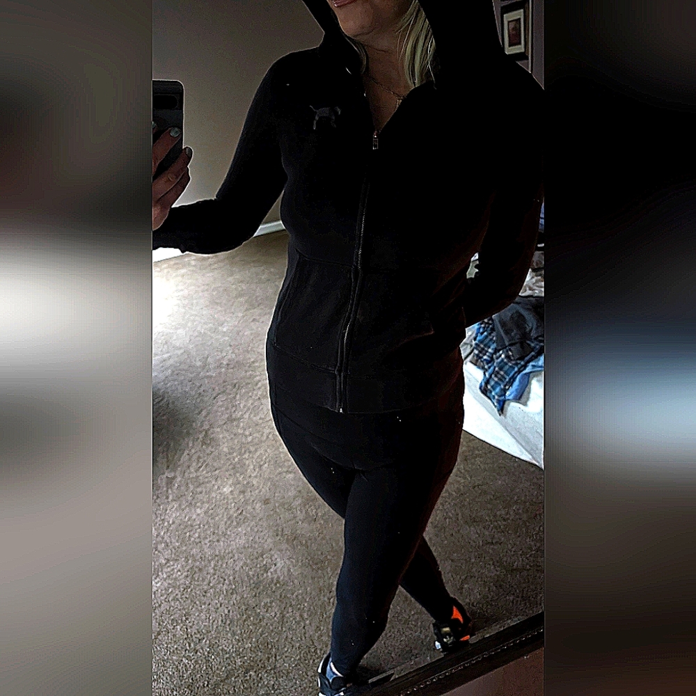 Size S Black Zip up Hoodie with Bling